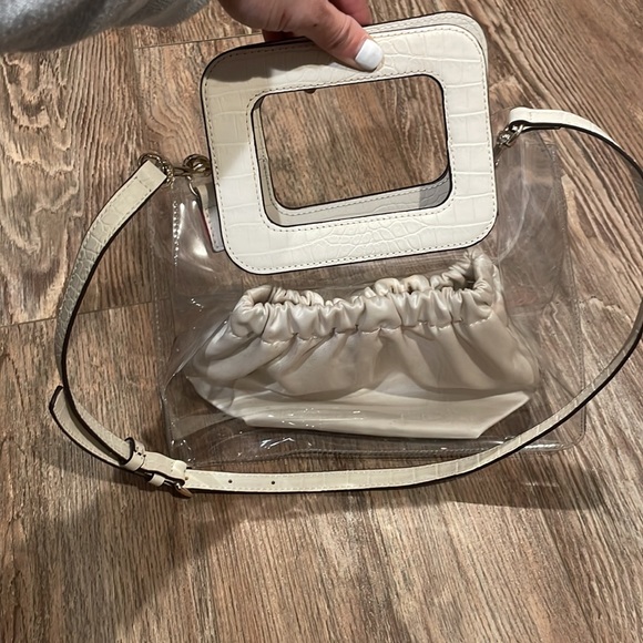 SALE ** Vince Camuto Kenni Buttermilk Leather Snakeskin Satchel - Picture 10 of 13